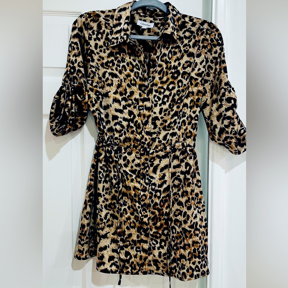Calvin Klein Cheetah Shirtdress.
